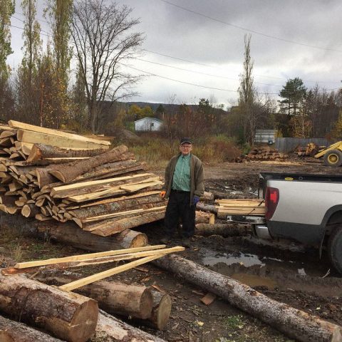 Sharing larch wood slabs with the community.